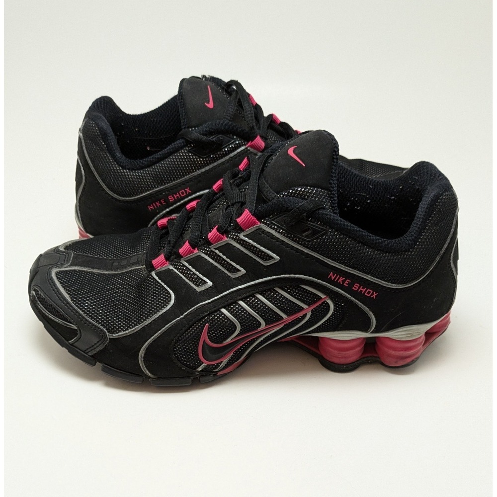 Vintage Womens Y2K Nike Shox Navina Black Sparkle Pink Shoes 356918-062 Size 7